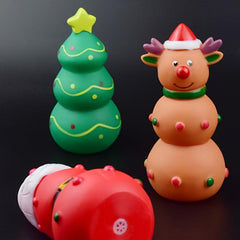 Christmas Dog Chew Toys Tough Squeaky Teeth Toys