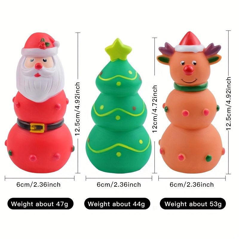 Christmas Dog Chew Toys Tough Squeaky Teeth Toys