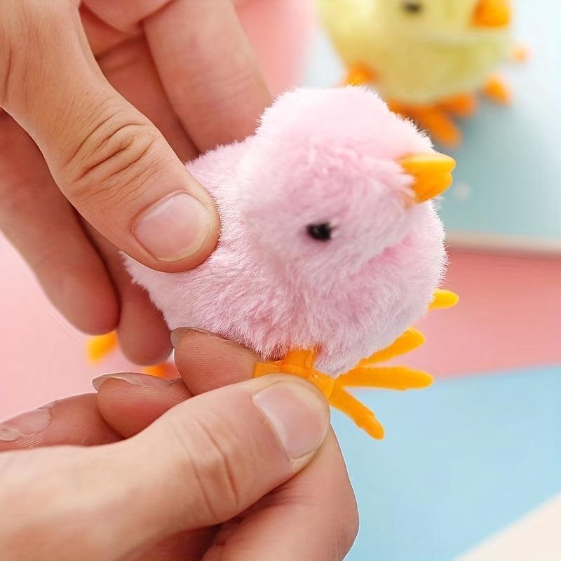 Interactive Wind Up Plush Toy Jumping Chick and Clockwork Dog Cat