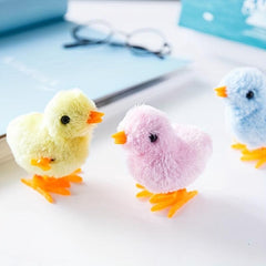 Interactive Wind Up Plush Toy Jumping Chick and Clockwork Dog Cat