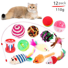 3-Way Feather Cat Toy Set with Tunnels for Indoor Cats
