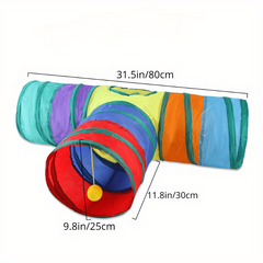 Rainbow Cat Tunnel Rolling Dragon Cat Nest Interactive Toy