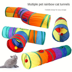 Rainbow Cat Tunnel Rolling Dragon Cat Nest Interactive Toy