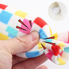 Rainbow Candy Dog Plush Toy Interactive Puppy Molar Toy