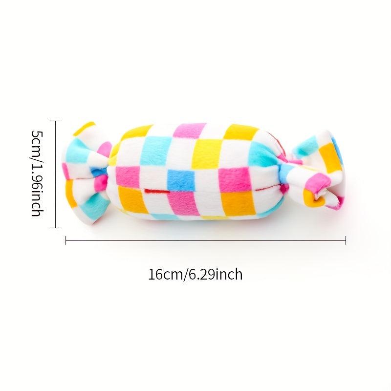 Rainbow Candy Dog Plush Toy Interactive Puppy Molar Toy