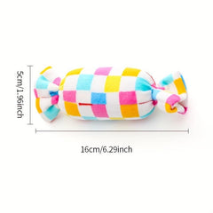 Rainbow Candy Dog Plush Toy Interactive Puppy Molar Toy