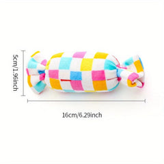 Rainbow Candy Dog Plush Toy Interactive Puppy Molar Toy