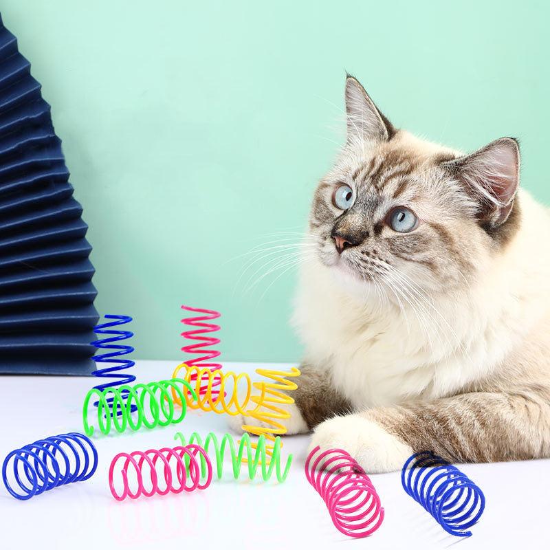 20pcs Spring Toy Colorful Plastic Interactive Toys For Kittens