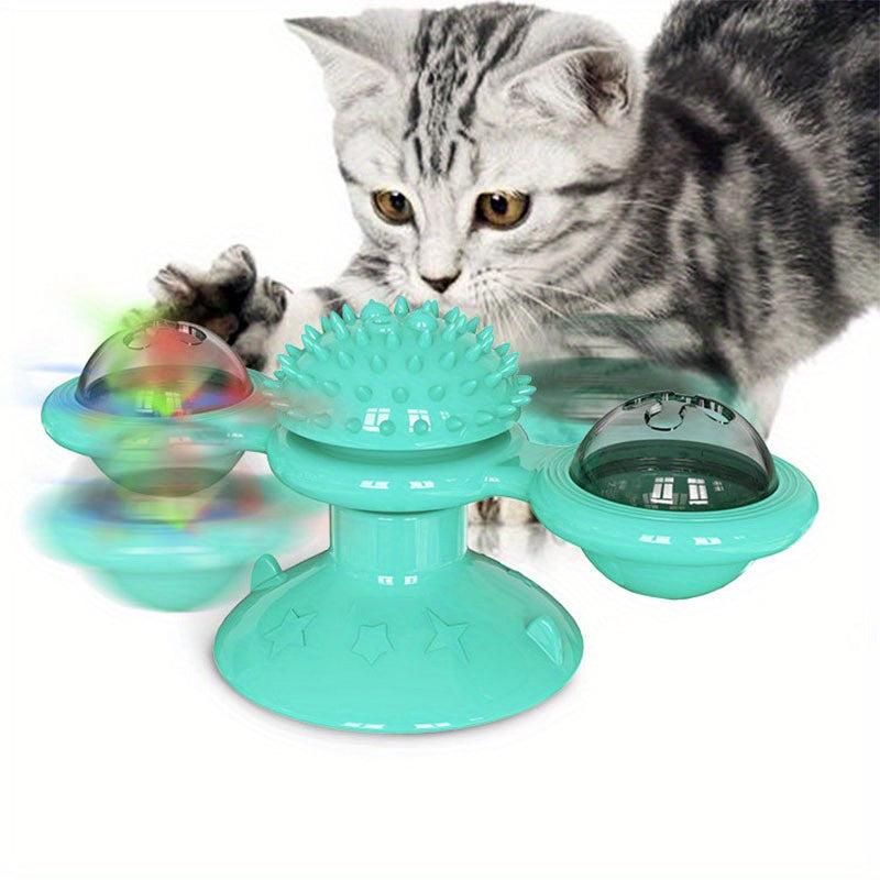 Cat Teaser Toy Turntable Windmill Kitten Interactive