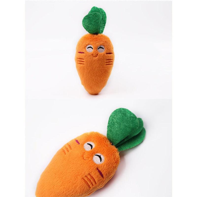 Carrot Pet Grinding Teeth Squeaky Plush Toy for Dog