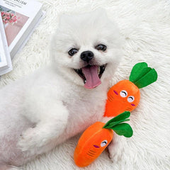 Carrot Pet Grinding Teeth Squeaky Plush Toy for Dog