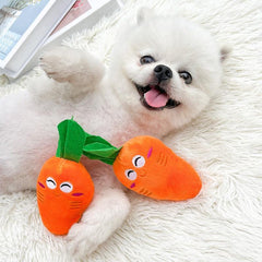 Carrot Pet Grinding Teeth Squeaky Plush Toy for Dog