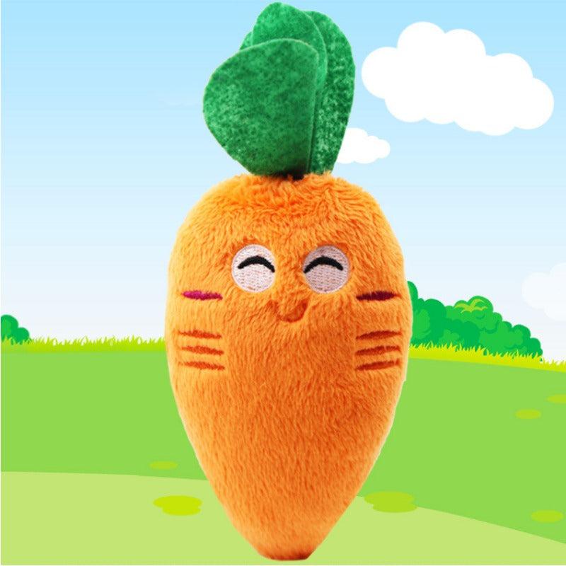 Carrot Pet Grinding Teeth Squeaky Plush Toy for Dog