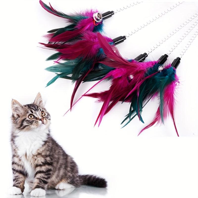 Colorful Feather Cat Toy Interactive Teaser Stick
