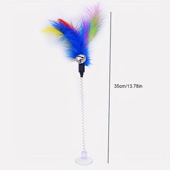 Colorful Feather Cat Toy Interactive Teaser Stick