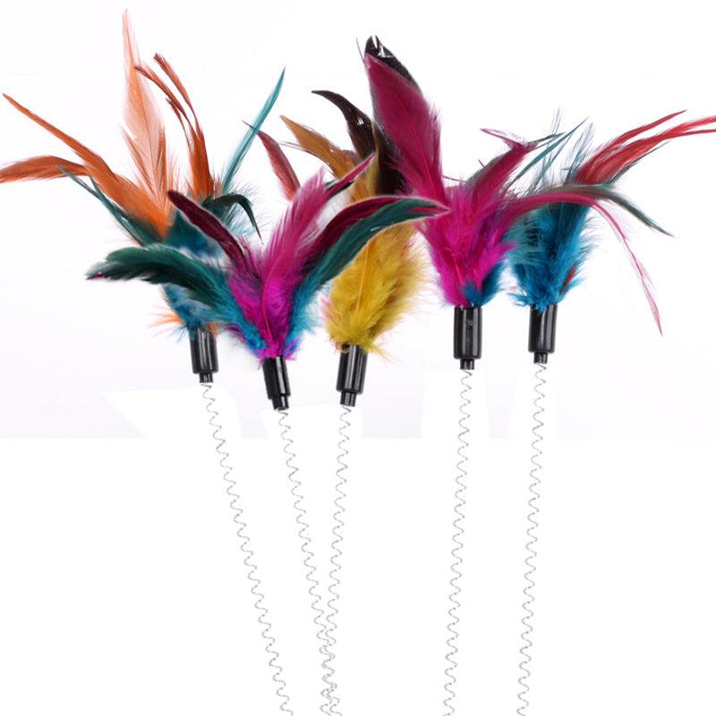 Colorful Feather Cat Toy Interactive Teaser Stick