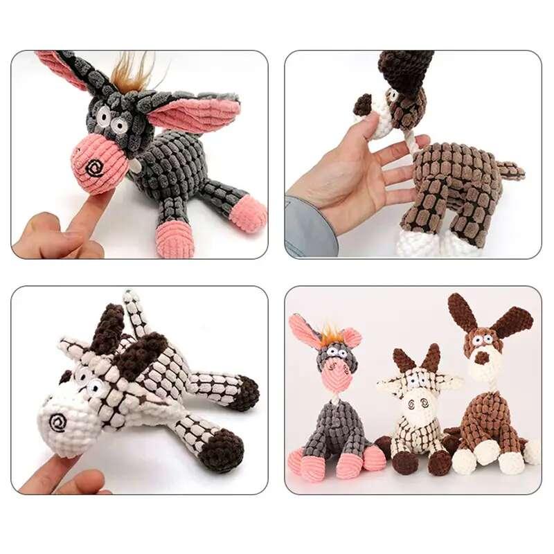 Pet Plush Chew Toy for Dogs, Squeaky and Durable
