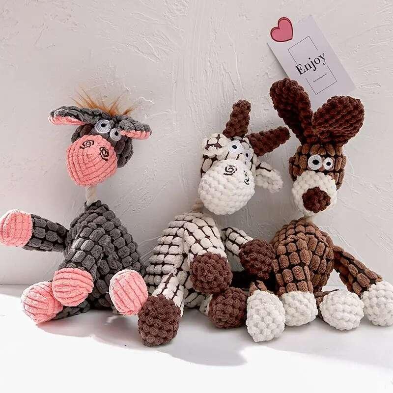 Pet Plush Chew Toy for Dogs, Squeaky and Durable