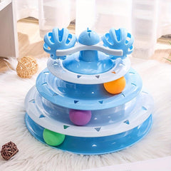 Interactive Cat Toy Roller with 4 Levels and Balls