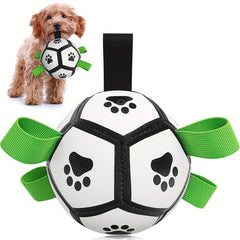 Football Pet Toy With Straps Dog Toy Training Interactive Fetch Pet Toy