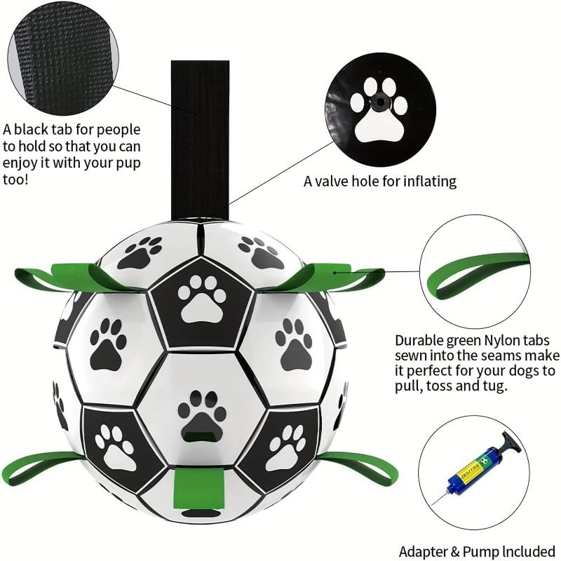 Football Pet Toy With Straps Dog Toy Training Interactive Fetch Pet Toy