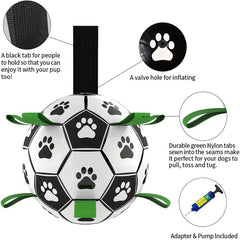 Football Pet Toy With Straps Dog Toy Training Interactive Fetch Pet Toy