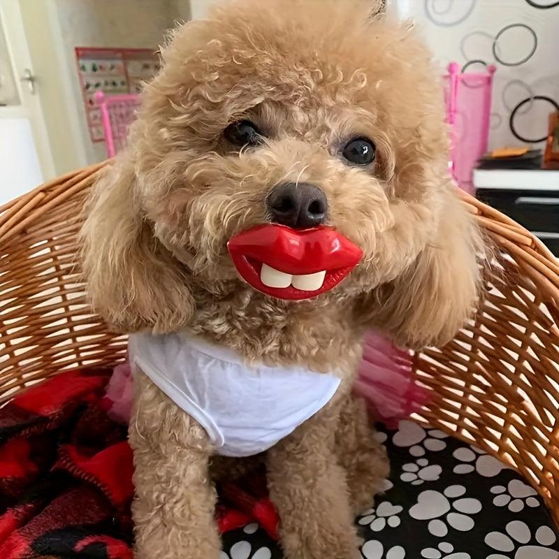 Funny Dog Chew Toy, Red Lip Shaped, Dental Health, Interactive