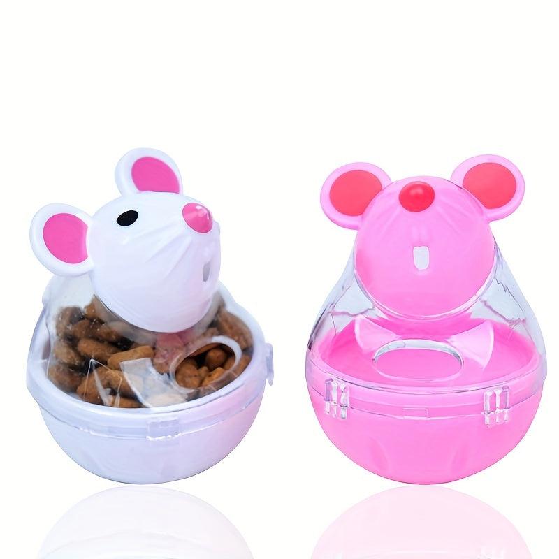 Interactive Cat Toy Mouse Tumbler for Food Dispensing