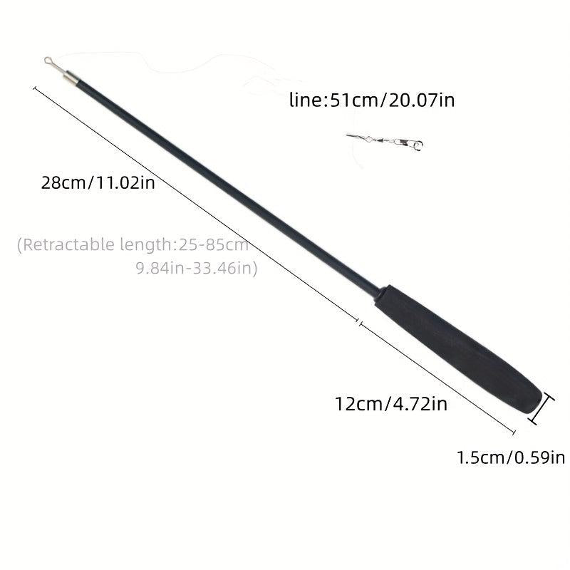 Cat Teasing Stick Retractable Fishing Rod Style Cat Toy Kitten Interactive Toy