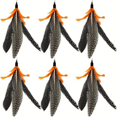 6pcs Natural Bird Feather Cat Wand Refills Interactive Toy