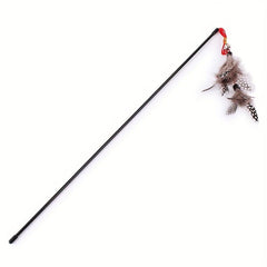 Double Layer String Pearl Feather Cat Teaser Toy Stick