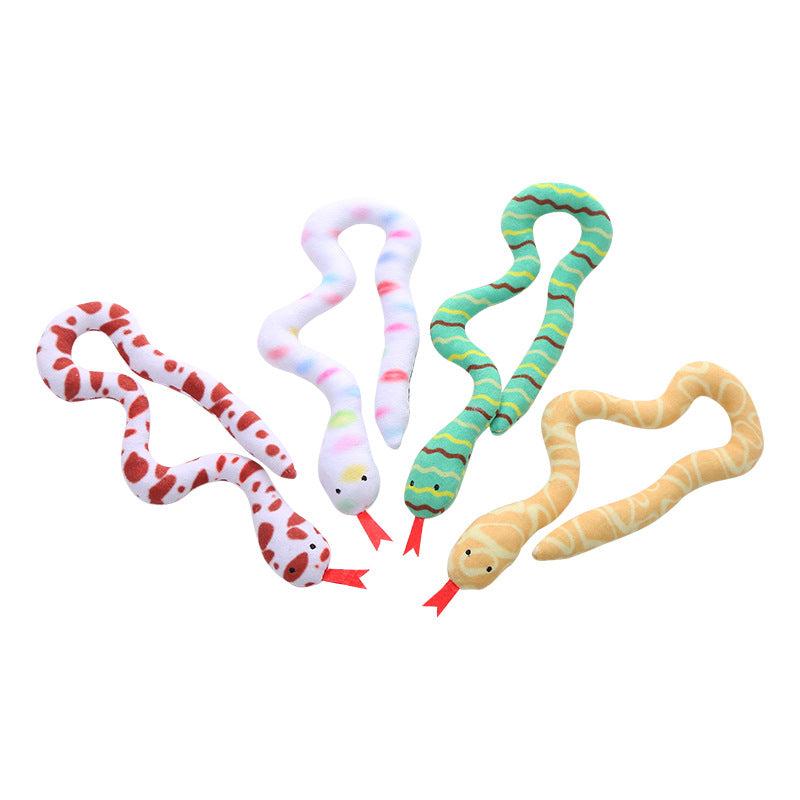 Cat Toys Balls Cat Snake Shape Plush Sniff Toy Cat Interactive Toy