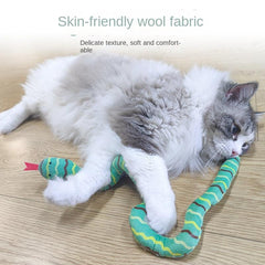 Cat Toys Balls Cat Snake Shape Plush Sniff Toy Cat Interactive Toy