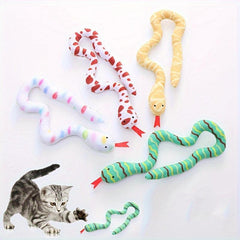 Cat Toys Balls Cat Snake Shape Plush Sniff Toy Cat Interactive Toy