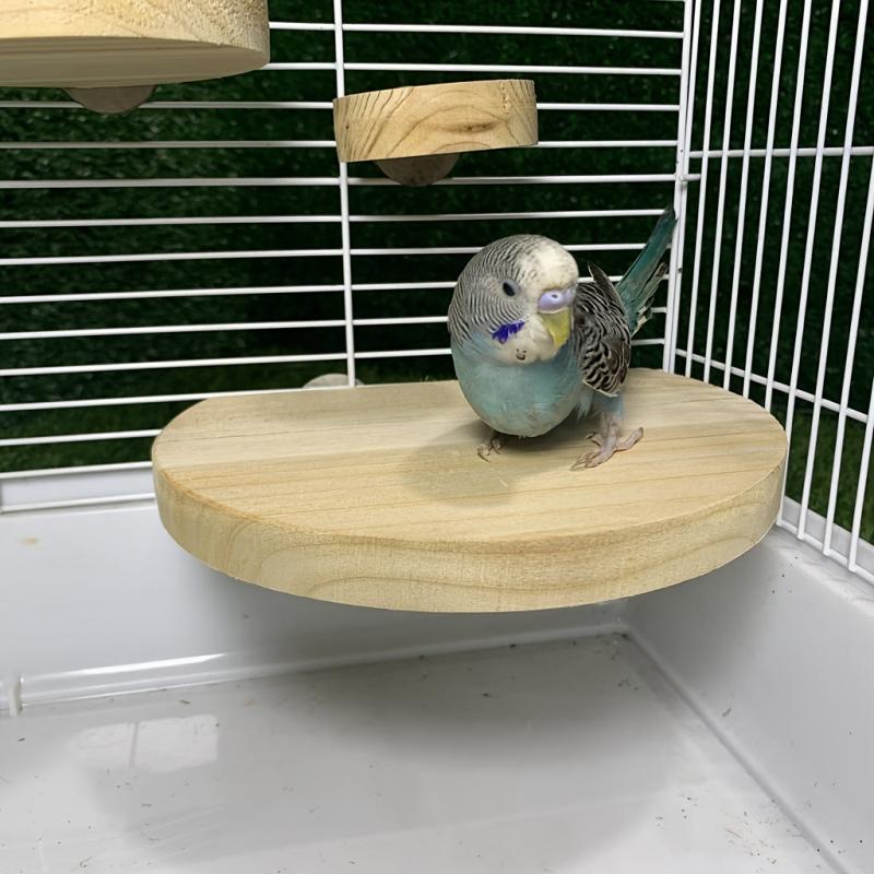Wood Parrot Bird Perch Stand Platform Cage Accessory for Small Animals and Birds