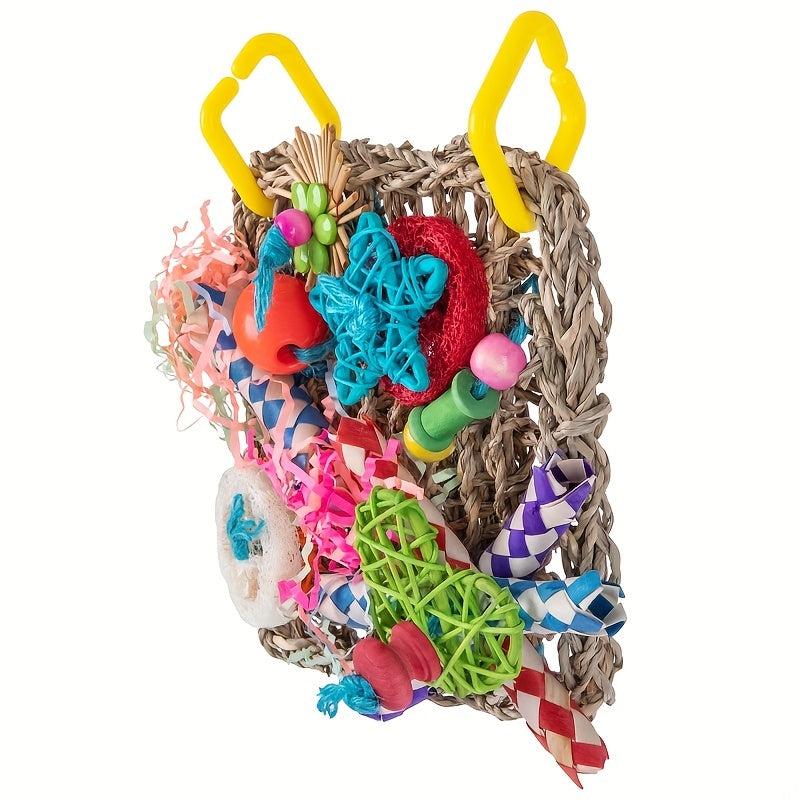 Colorful Parrot Biting Toys & Climbing Net Hammock for Pet Birds