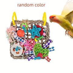 Colorful Parrot Biting Toys & Climbing Net Hammock for Pet Birds
