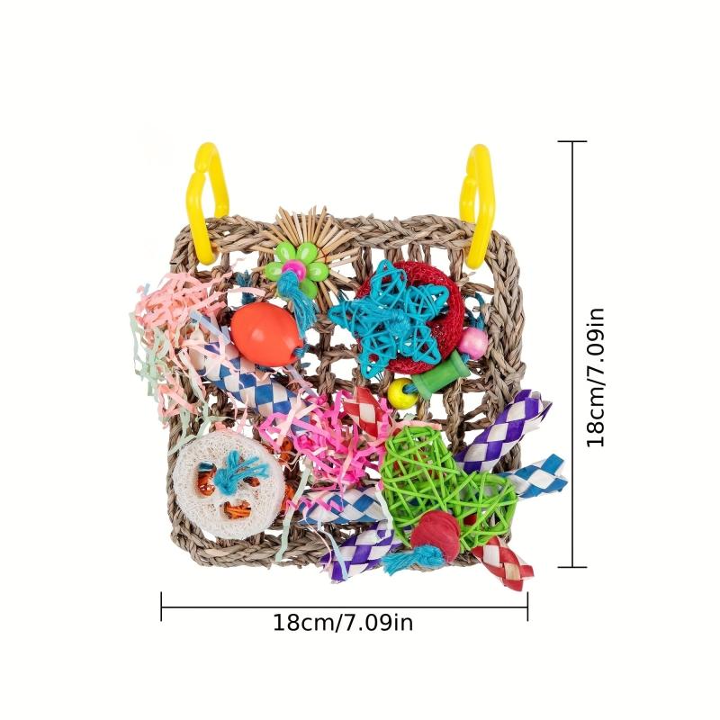 Colorful Parrot Biting Toys & Climbing Net Hammock for Pet Birds