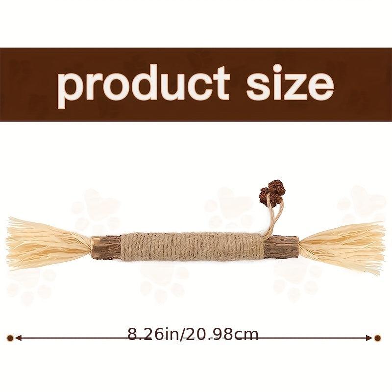 Wood Polygonum Raffia Catmint Cat Toy Bell Tooth Grinding Stick