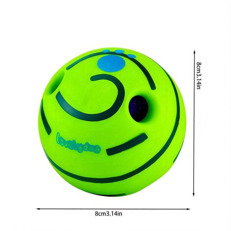 Interactive Dog Toys Green Wobble Wag Balls Funny Sounds Squeaky Chewing Balls