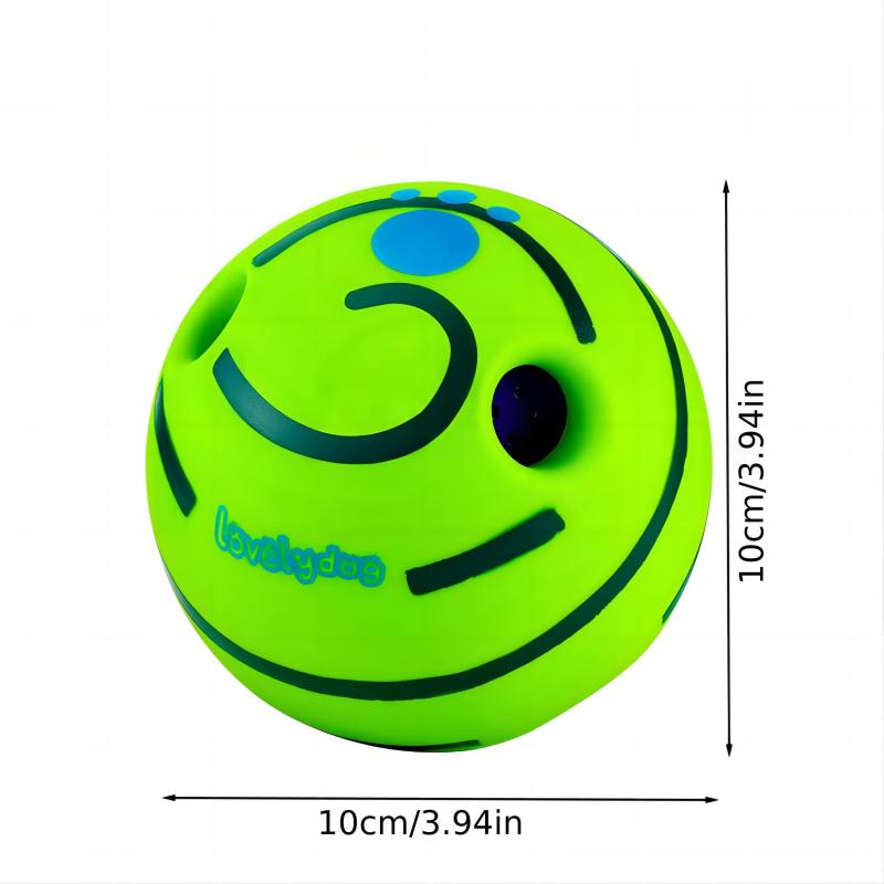 Interactive Dog Toys Green Wobble Wag Balls Funny Sounds Squeaky Chewing Balls