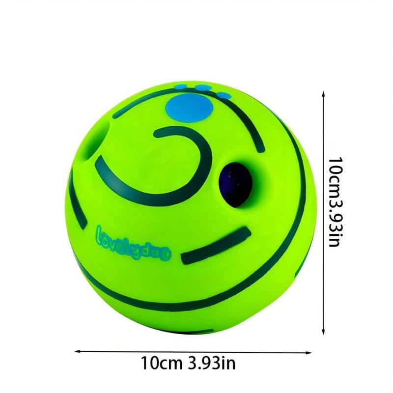 Interactive Dog Toys Green Wobble Wag Balls Funny Sounds Squeaky Chewing Balls