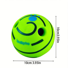 Interactive Dog Toys Green Wobble Wag Balls Funny Sounds Squeaky Chewing Balls
