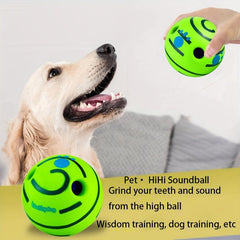 Interactive Dog Toys Green Wobble Wag Balls Funny Sounds Squeaky Chewing Balls