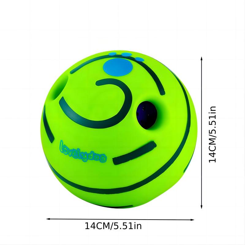 Interactive Dog Toys Green Wobble Wag Balls Funny Sounds Squeaky Chewing Balls