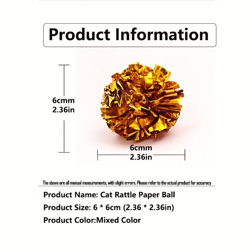 Crinkle Balls Lightweight Cat Toys For Indoor Cats - Multicolor