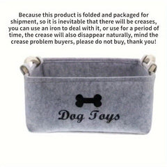 Dog Toy Storage Bin Collapsible Pet Supplies Basket