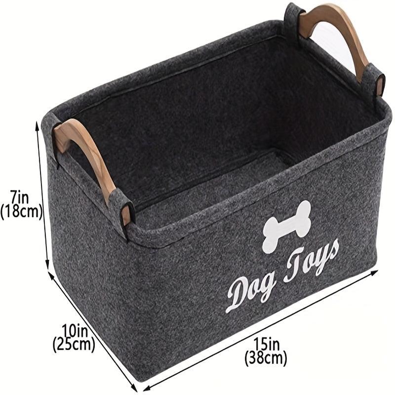 Dog Toy Storage Bin Collapsible Pet Supplies Basket