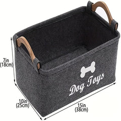 Dog Toy Storage Bin Collapsible Pet Supplies Basket