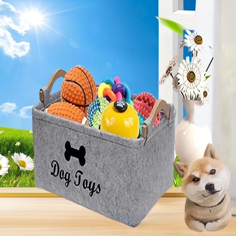 Dog Toy Storage Bin Collapsible Pet Supplies Basket